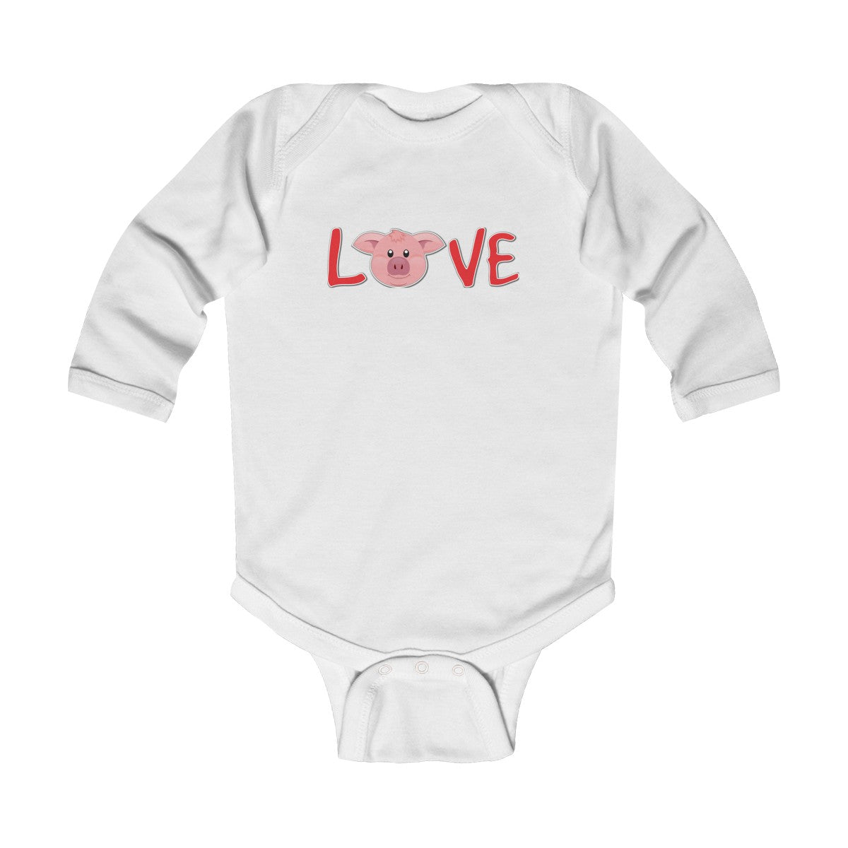 LOVE Pigs Long Sleeve Onesie