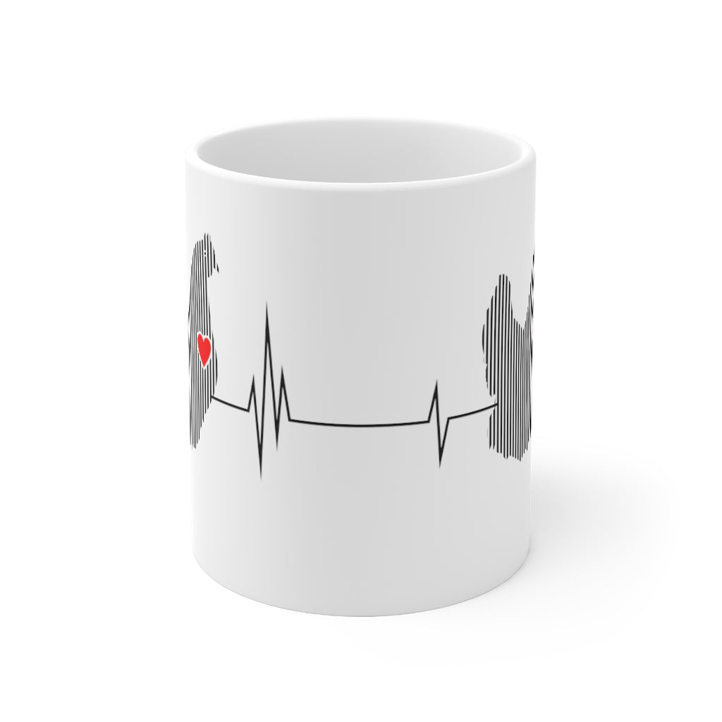 Heartbeat Hen Glossy White Coffee Mugs