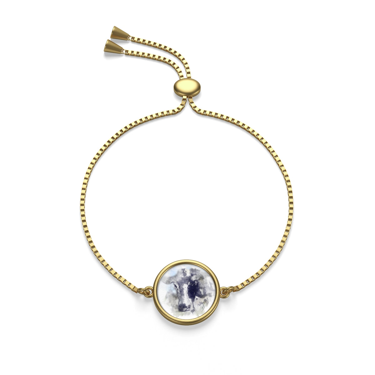 Watercolor Heifer Cow Box Chain Bracelet