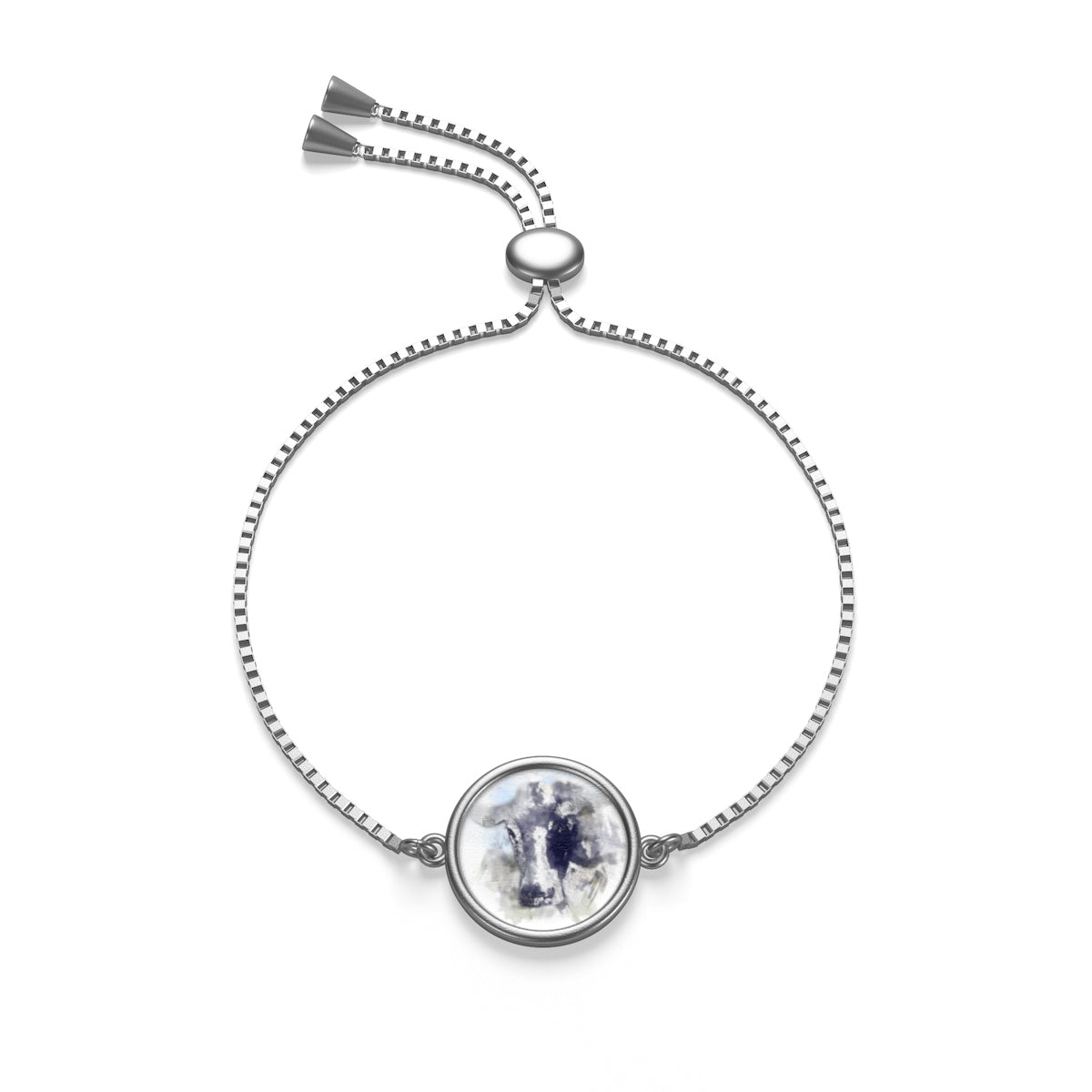 Watercolor Heifer Cow Box Chain Bracelet