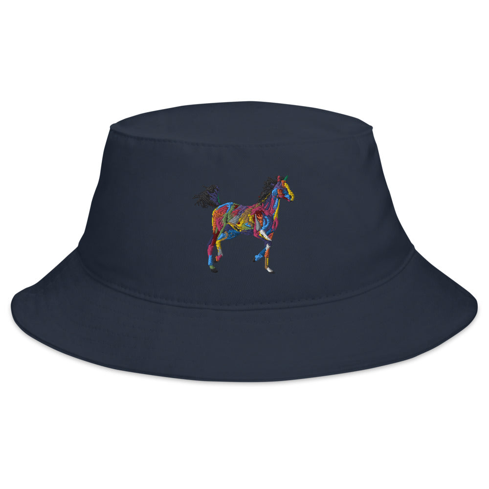 Painted Horse Embroidered Bucket Hat