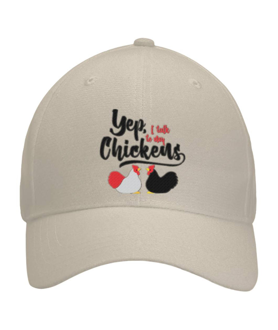 Yep, I Talk To My Chickens Bill Cap