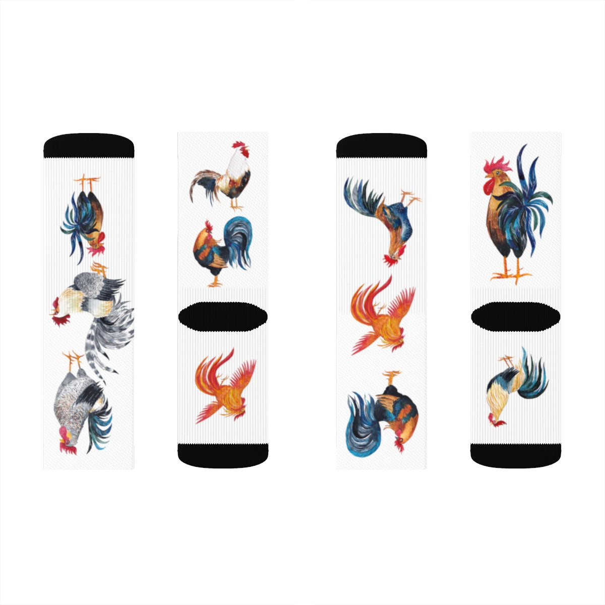 Rooster Socks - White