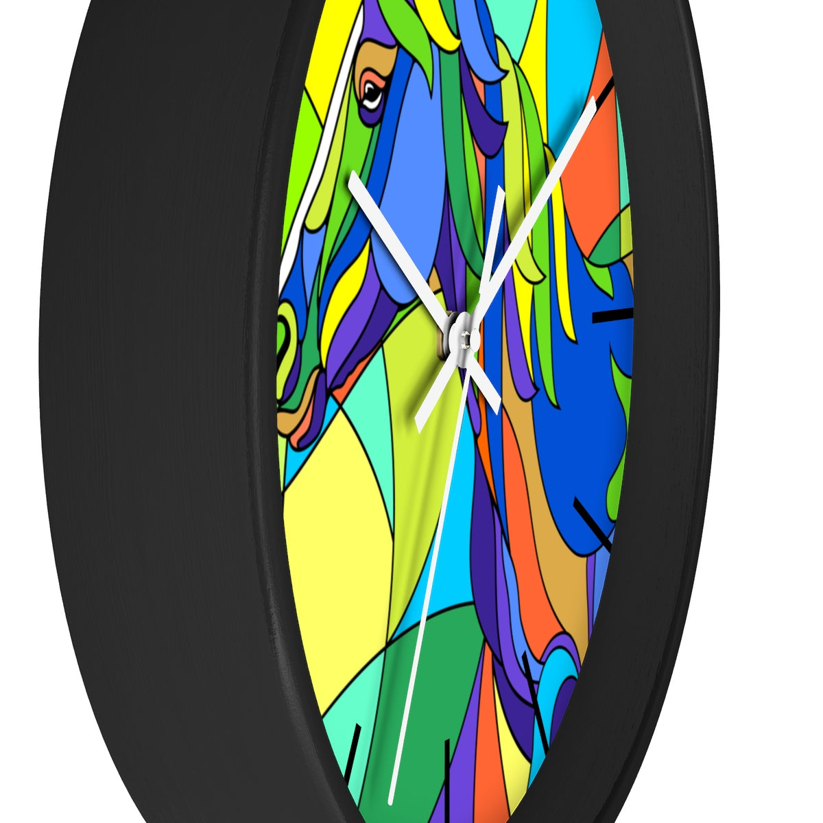 Stained Glass Horse Painting Wall clock