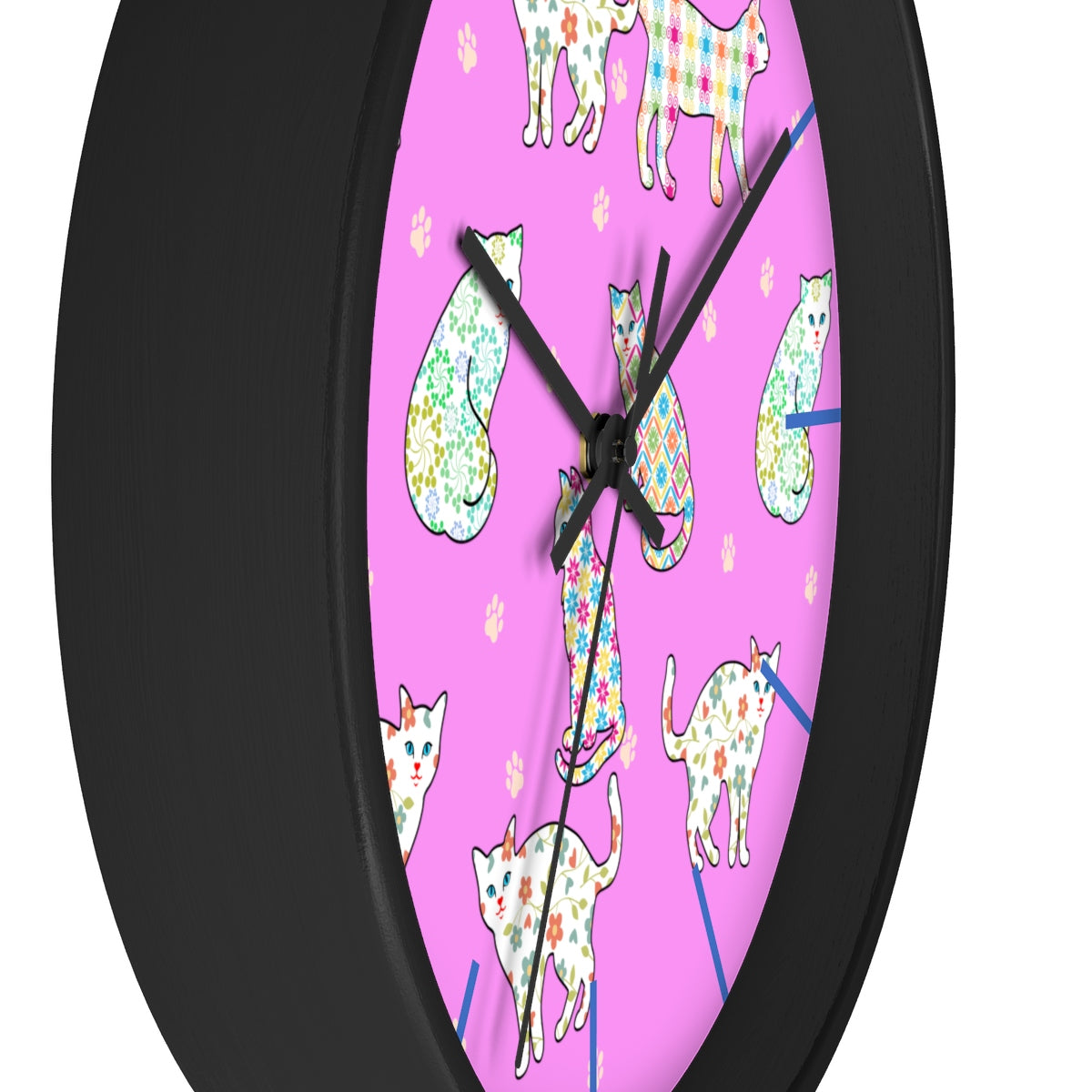 Gingham Classy Cats Wall clock