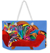 Painted Cool Cat Weekender Large Tote Bag
