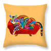 Painted Cool Cat Throw Pillows