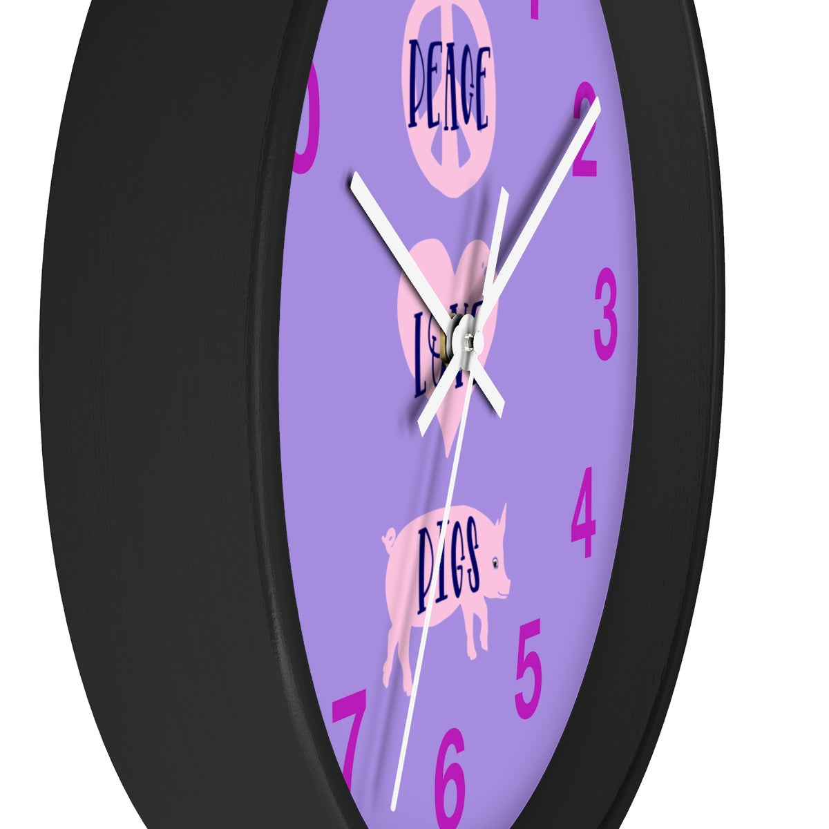 Peace Love Pigs Wall clock