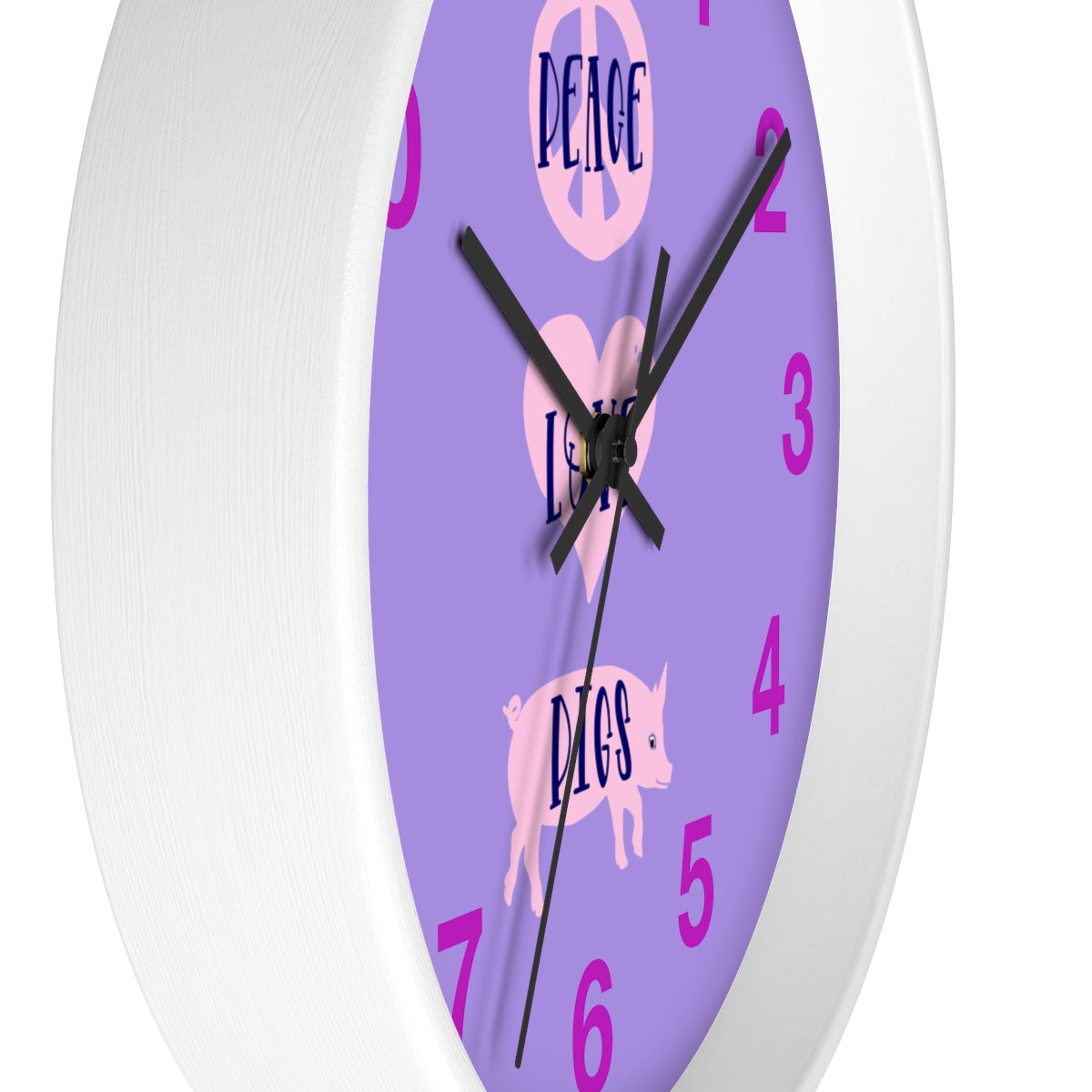 Peace Love Pigs Wall clock