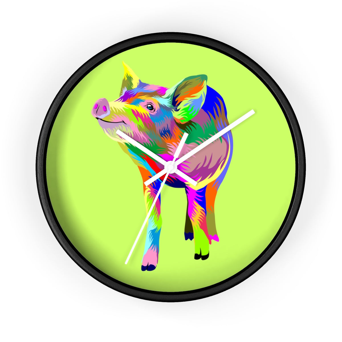 Painted Pig Wall clock