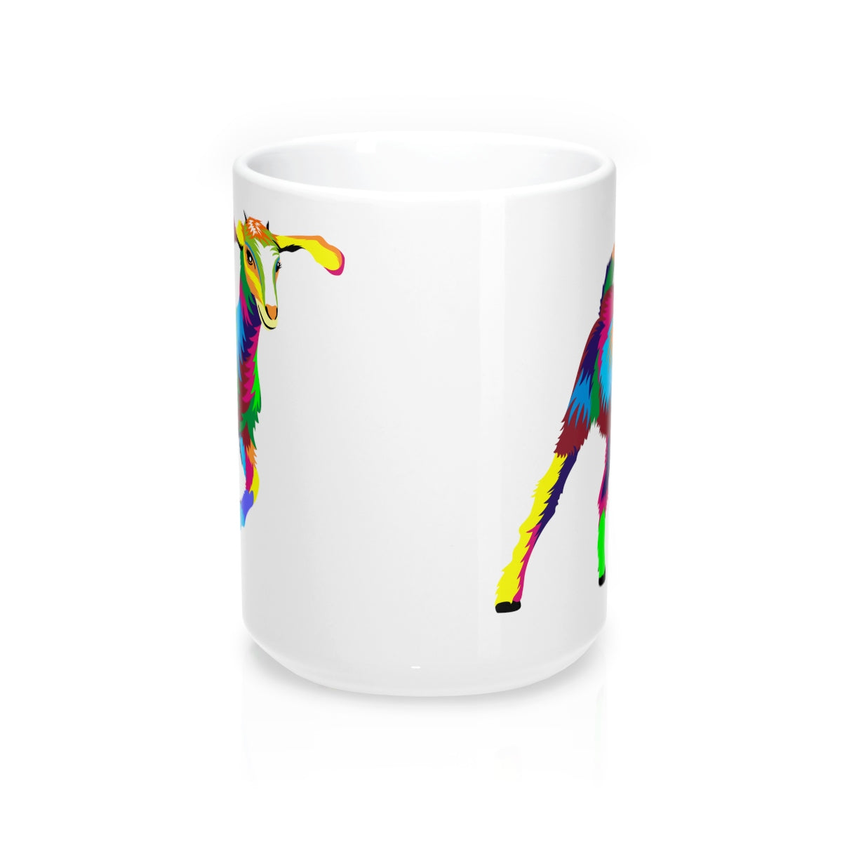 Painted Goat Glossy White Mug