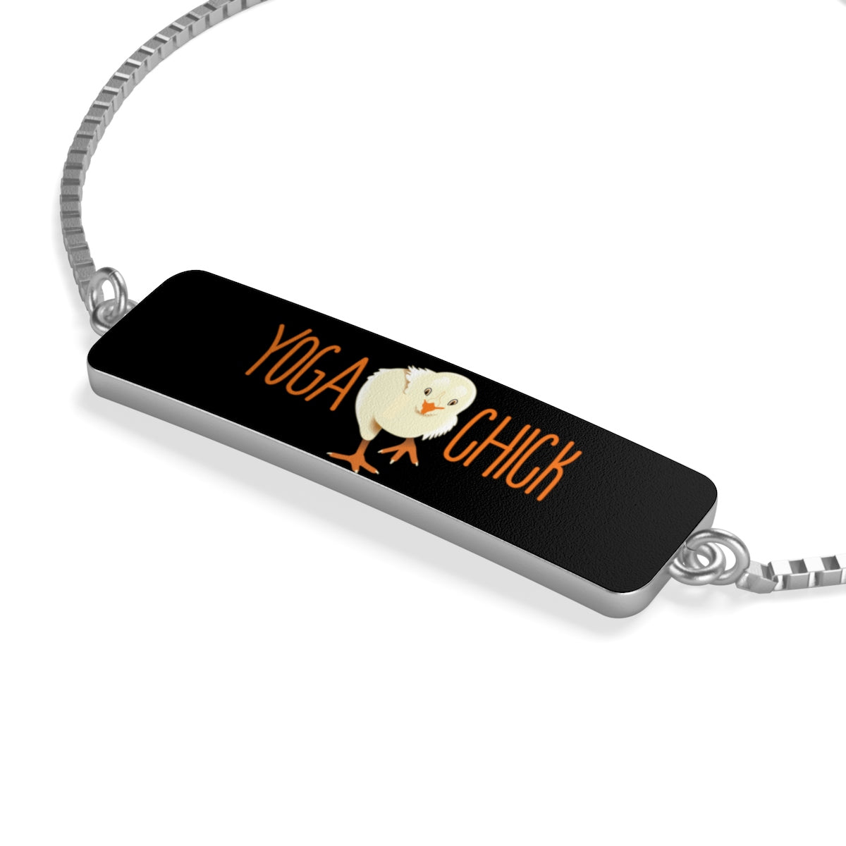 Yoga Chick Bar Pendant Box Chain Bracelet