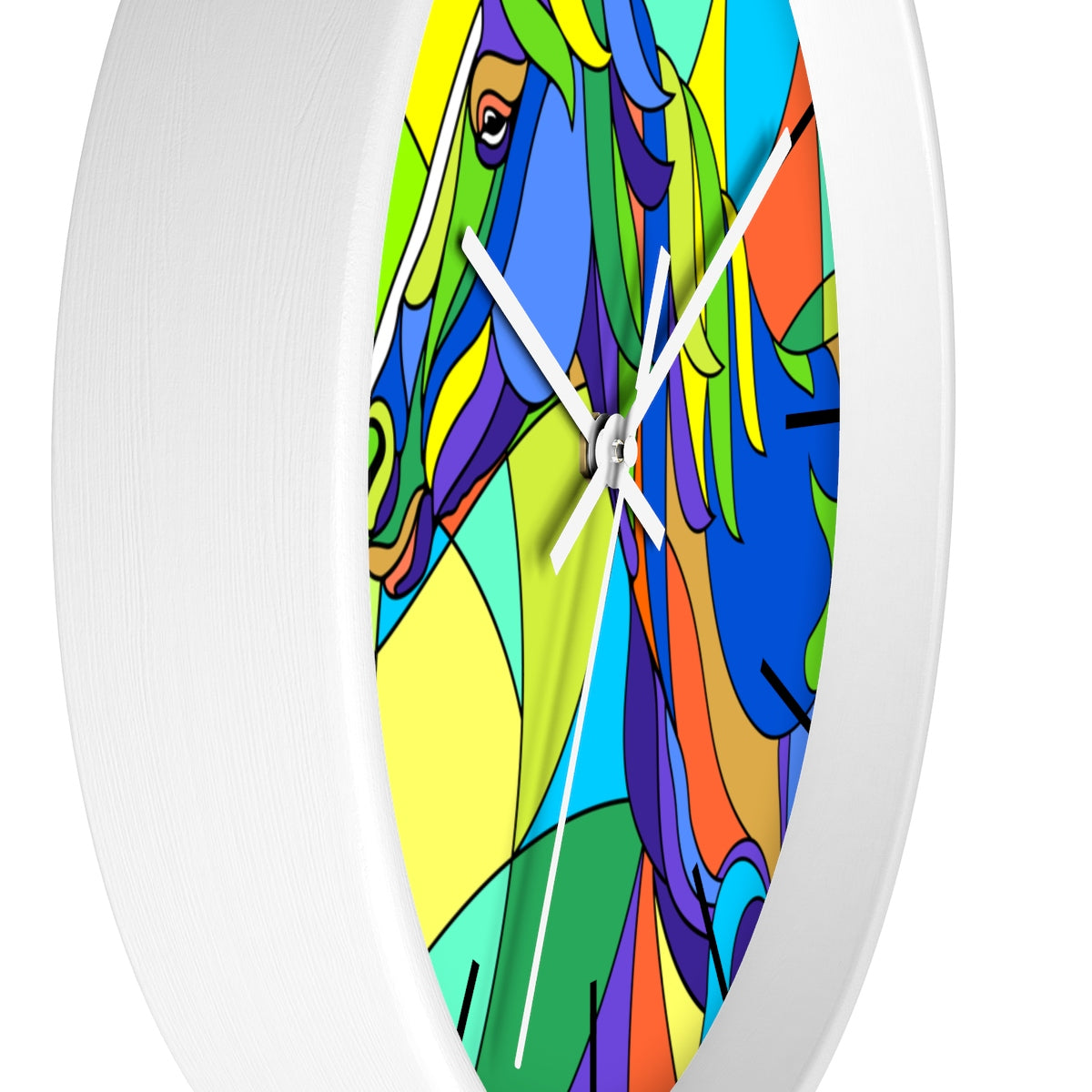 Stained Glass Horse Painting Wall clock