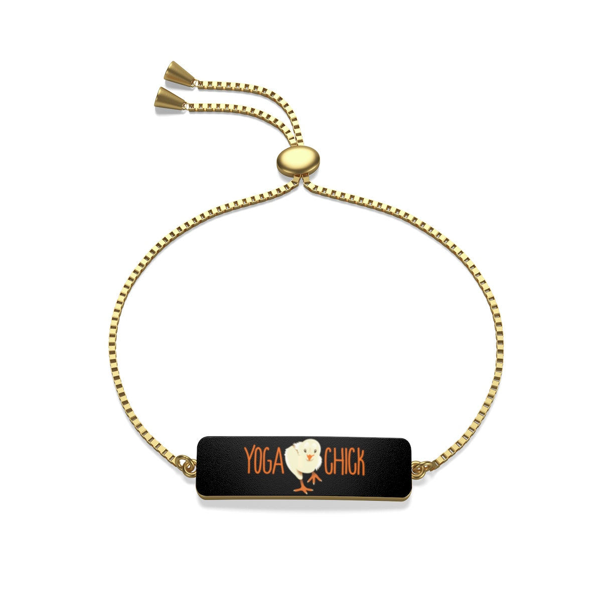 Yoga Chick Bar Pendant Box Chain Bracelet