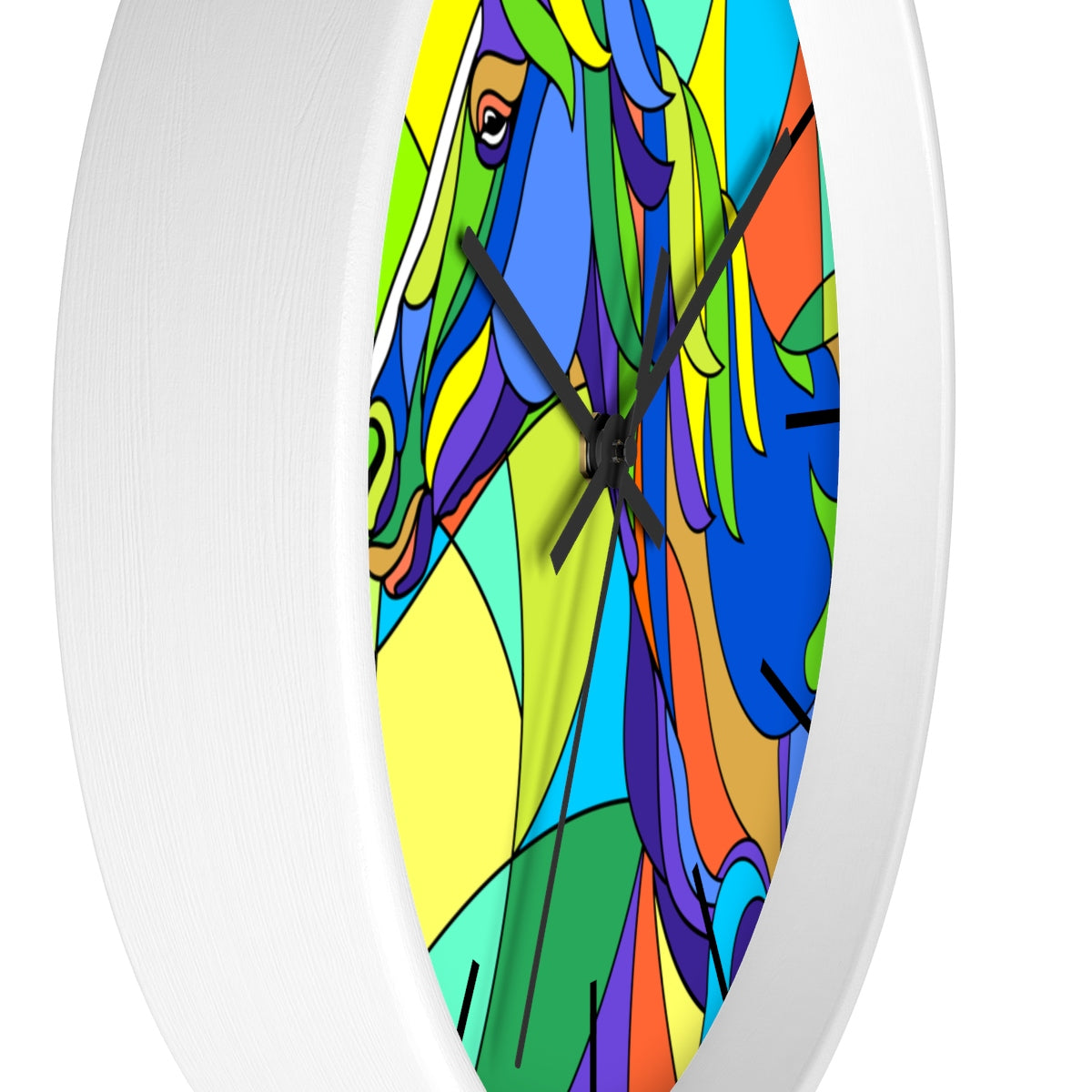 Stained Glass Horse Painting Wall clock