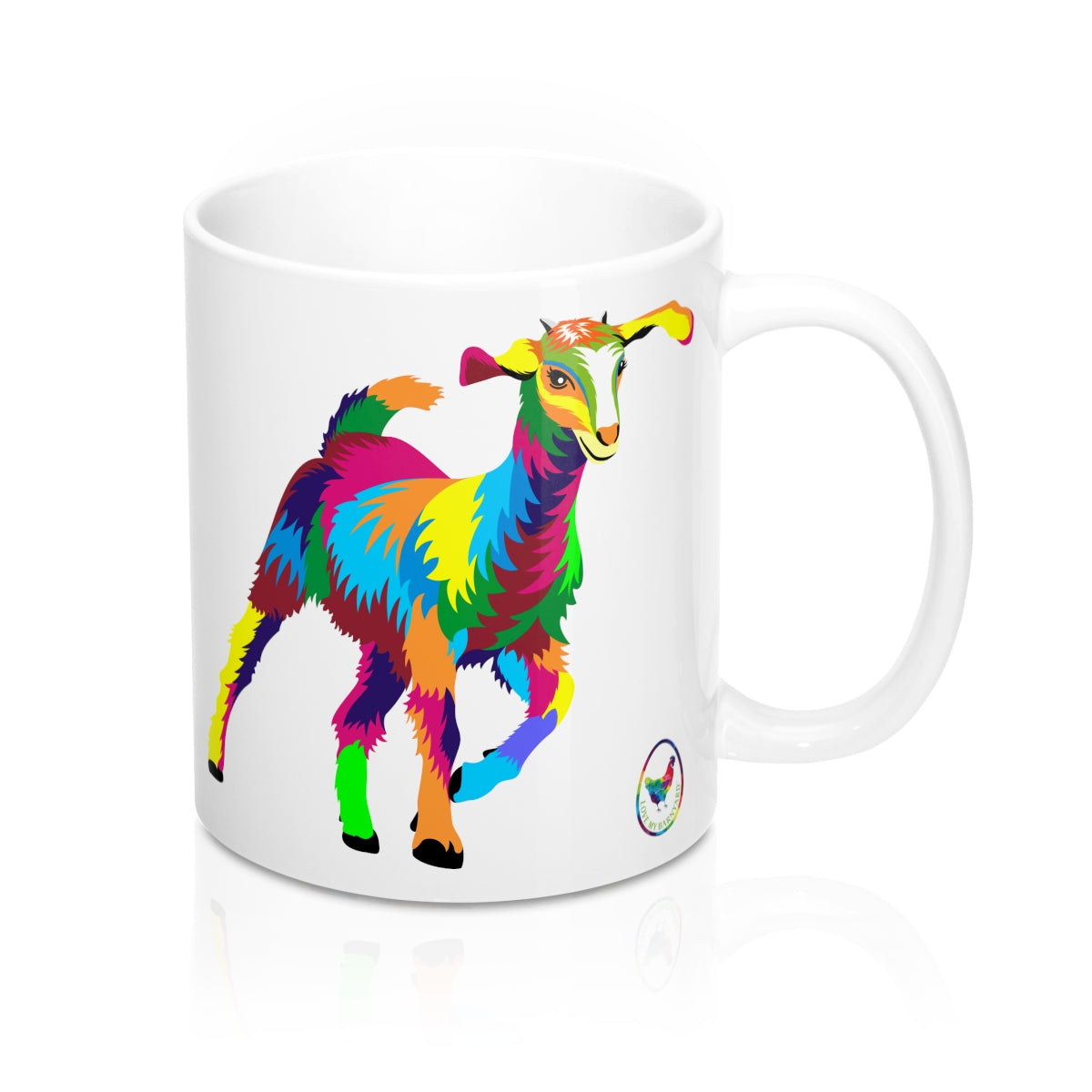 Painted Goat Glossy White Mug