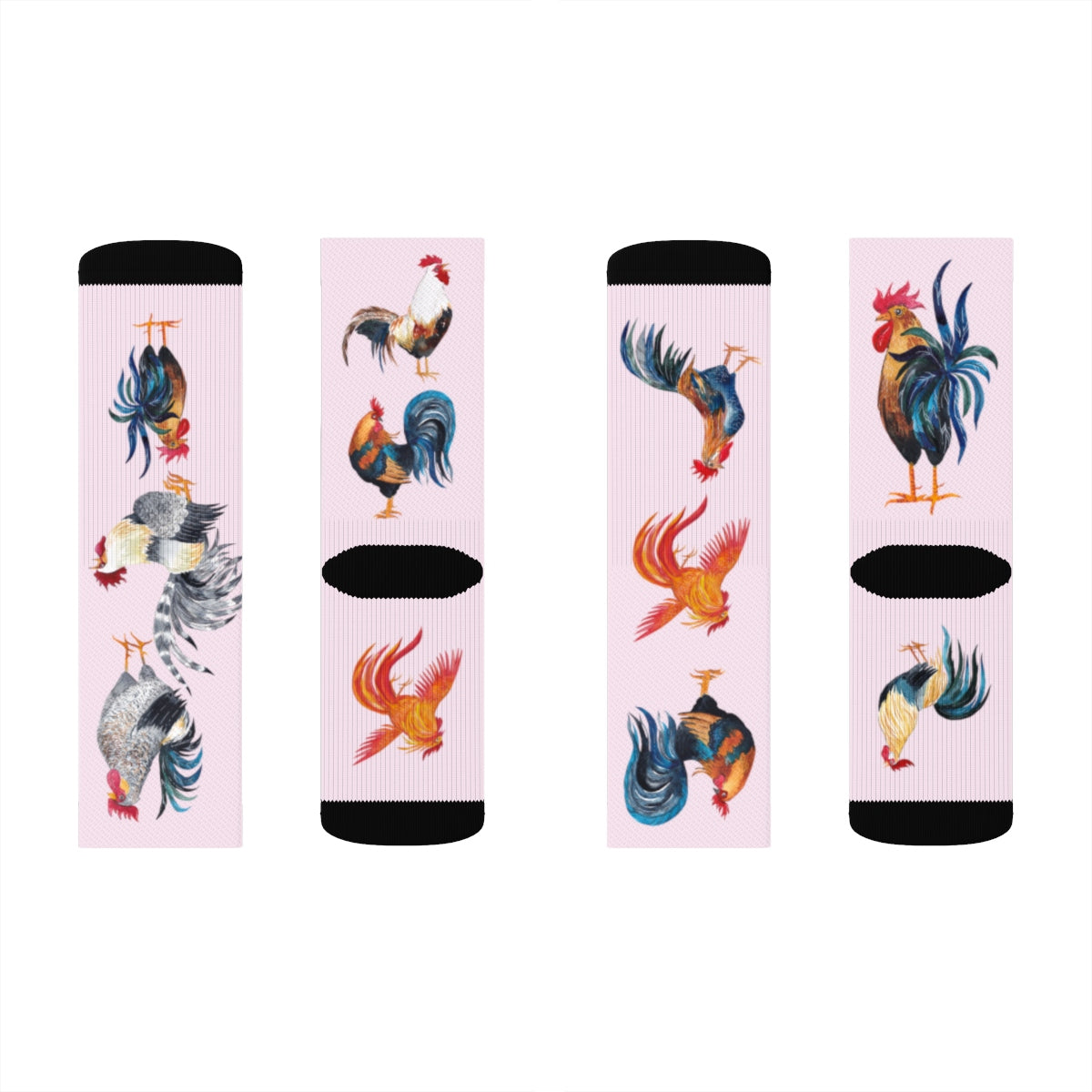 Rooster Socks - Pink