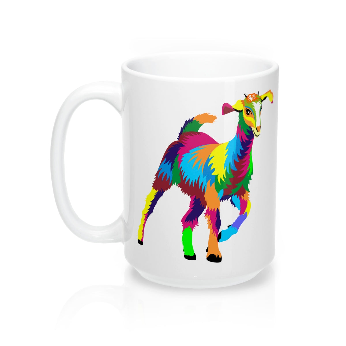 Painted Goat Glossy White Mug
