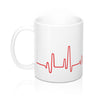 Heartbeat Hen Glossy White Coffee Mugs