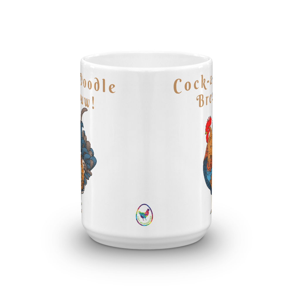 Cock-a-Doodle Brew Glossy White Coffee Mug