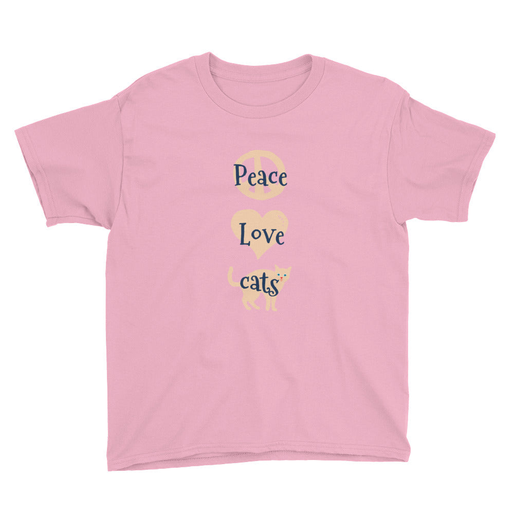 Peace Love Cats Kids' Soft Cotton Tee