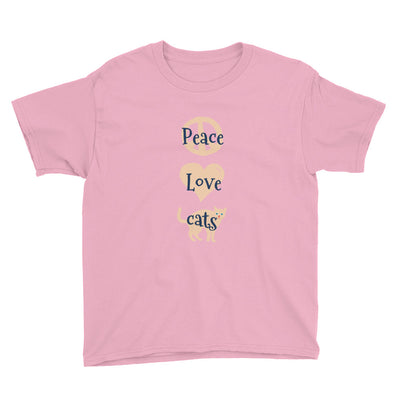 Peace Love Cats Kids' Soft Cotton Tee