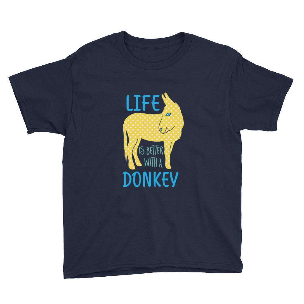 Life Is Better With A Donkey Kids' Soft Cotton Tee