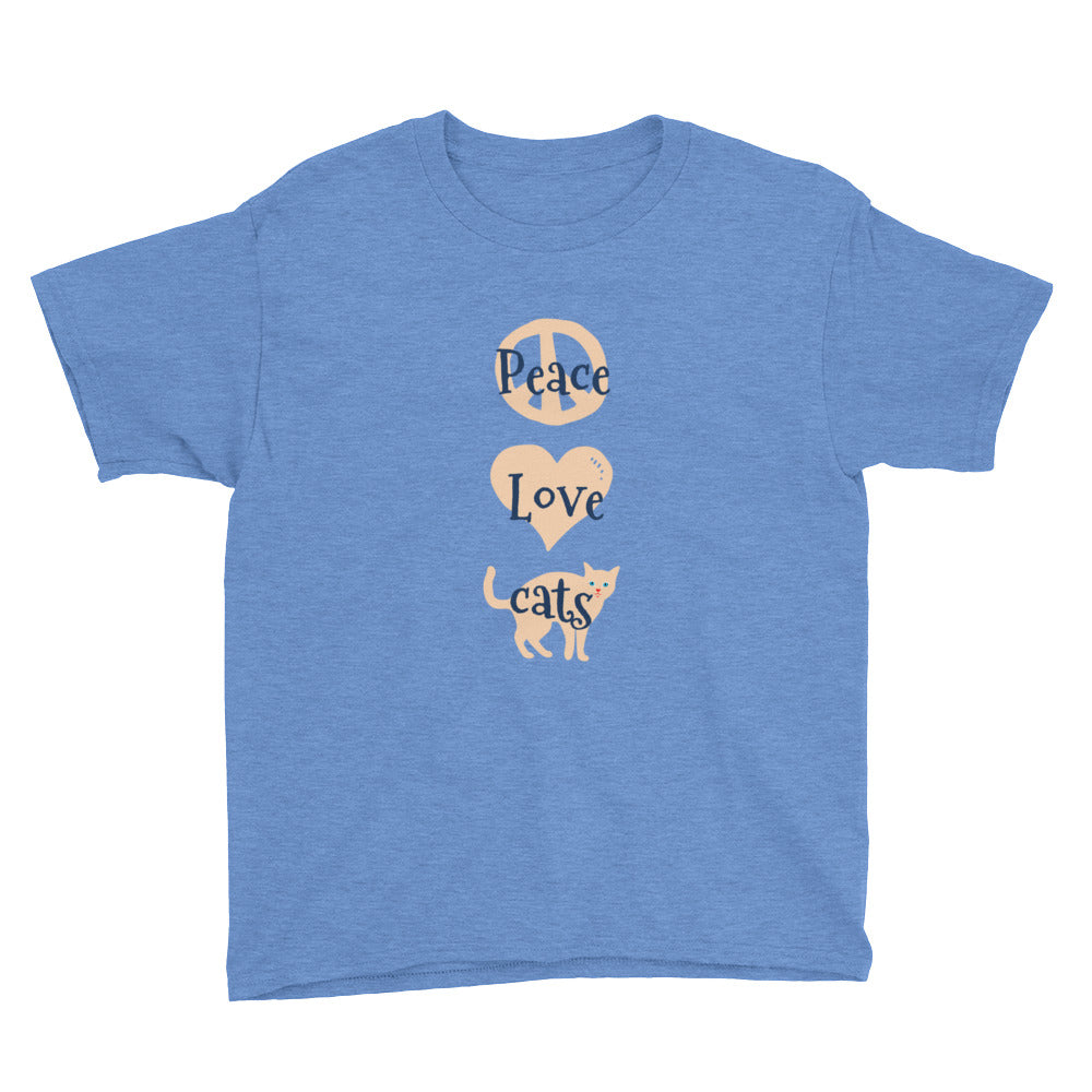 Peace Love Cats Kids' Soft Cotton Tee