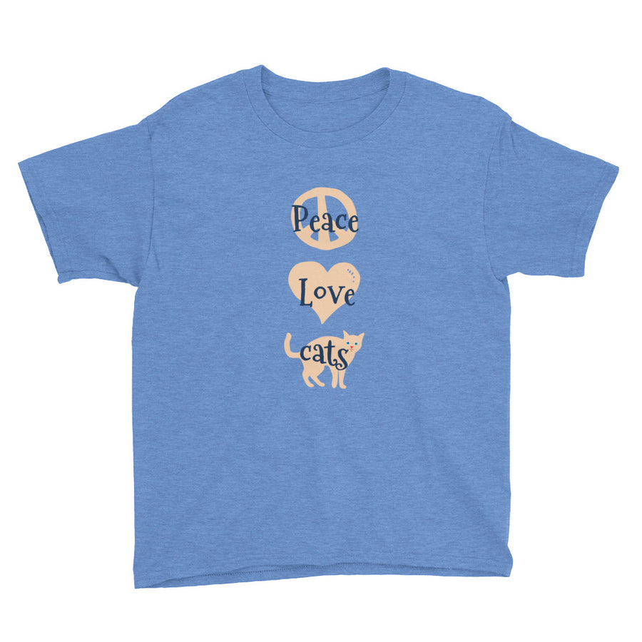 Peace Love Cats Kids' Soft Cotton Tee