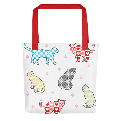 Cats In Gingham Hearts Tote bag