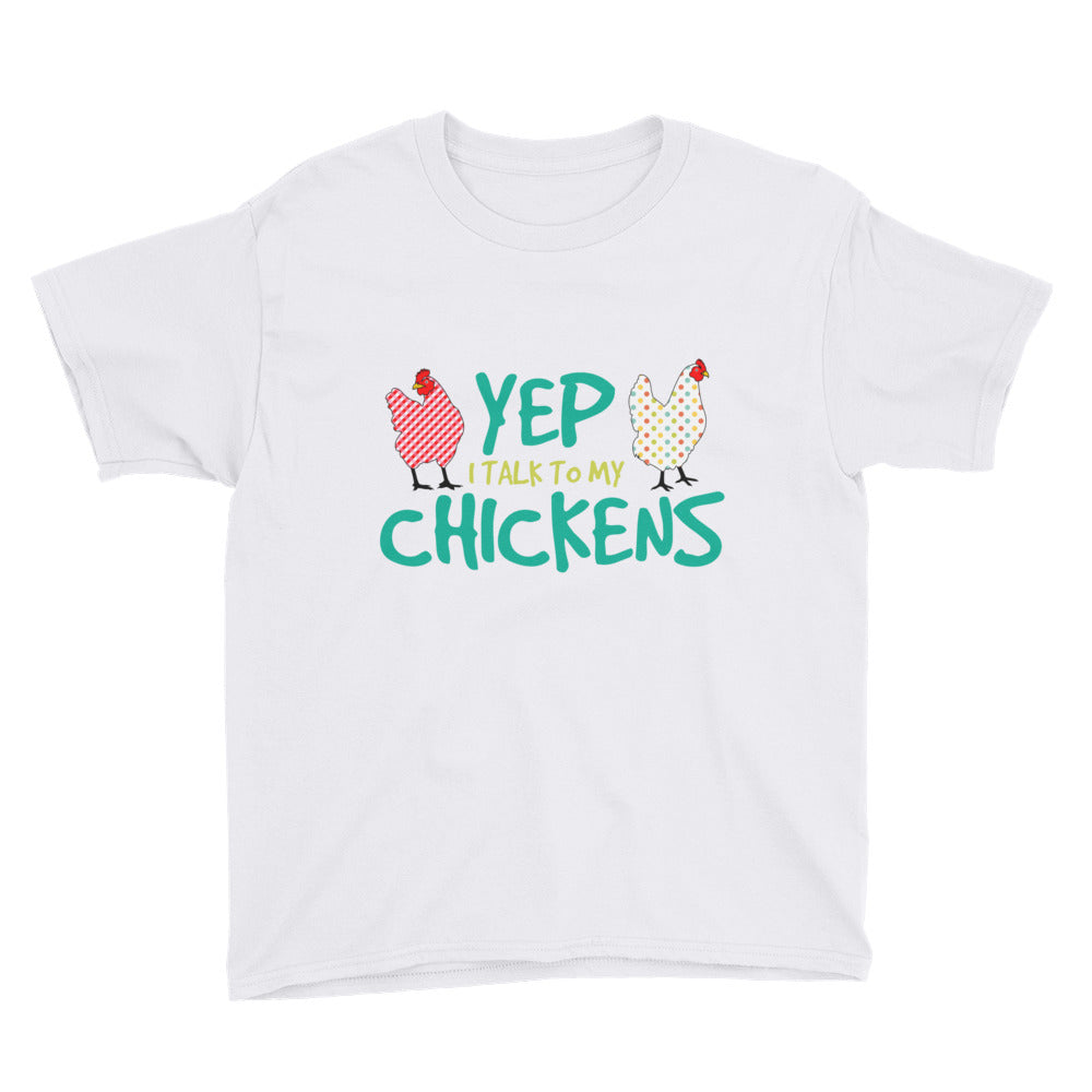 Yep, I Talk To My Chickens Kids' Soft Cotton Tee