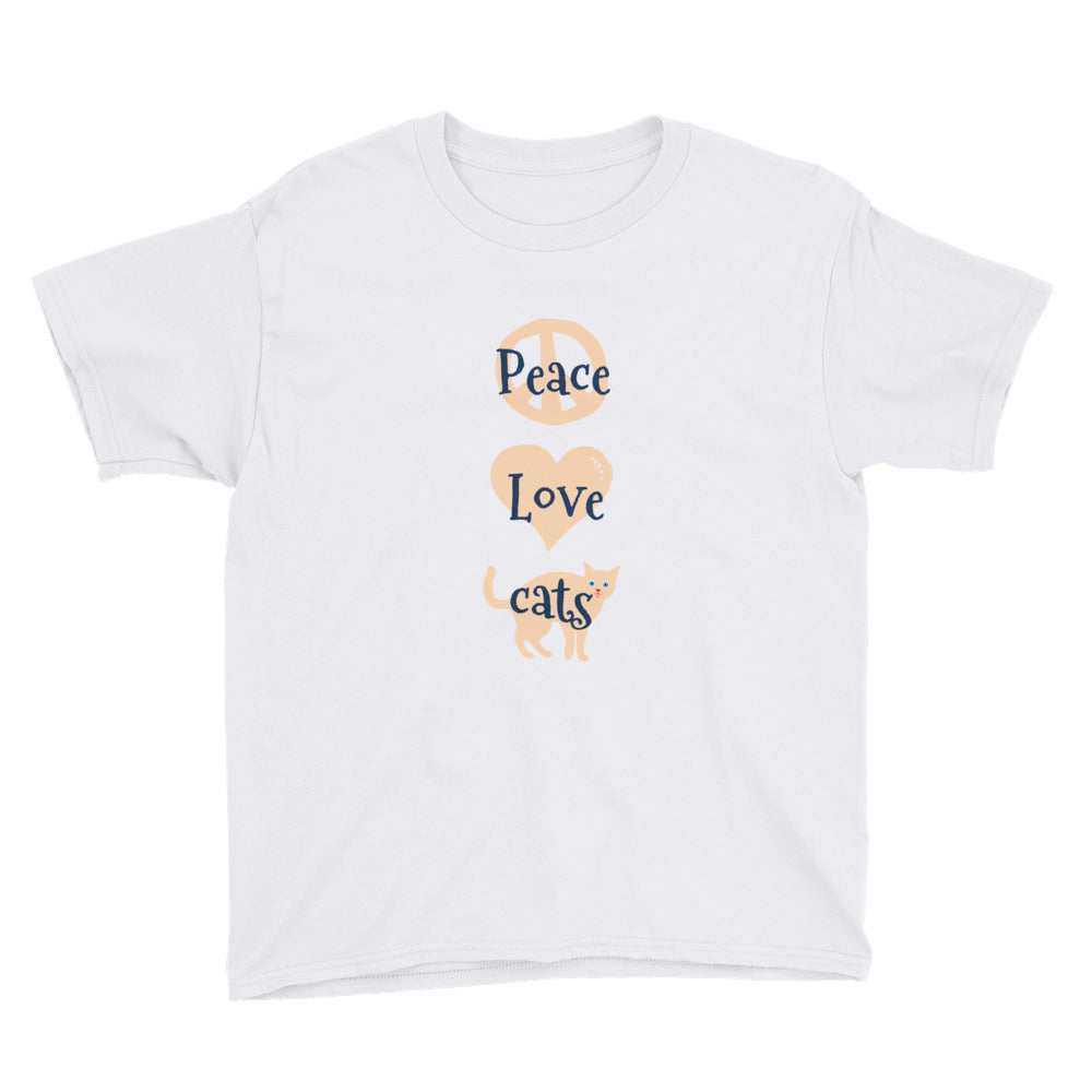 Peace Love Cats Kids' Soft Cotton Tee