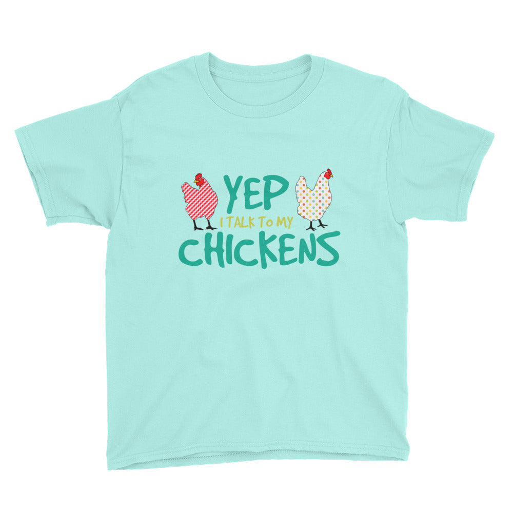 Yep, I Talk To My Chickens Kids' Soft Cotton Tee