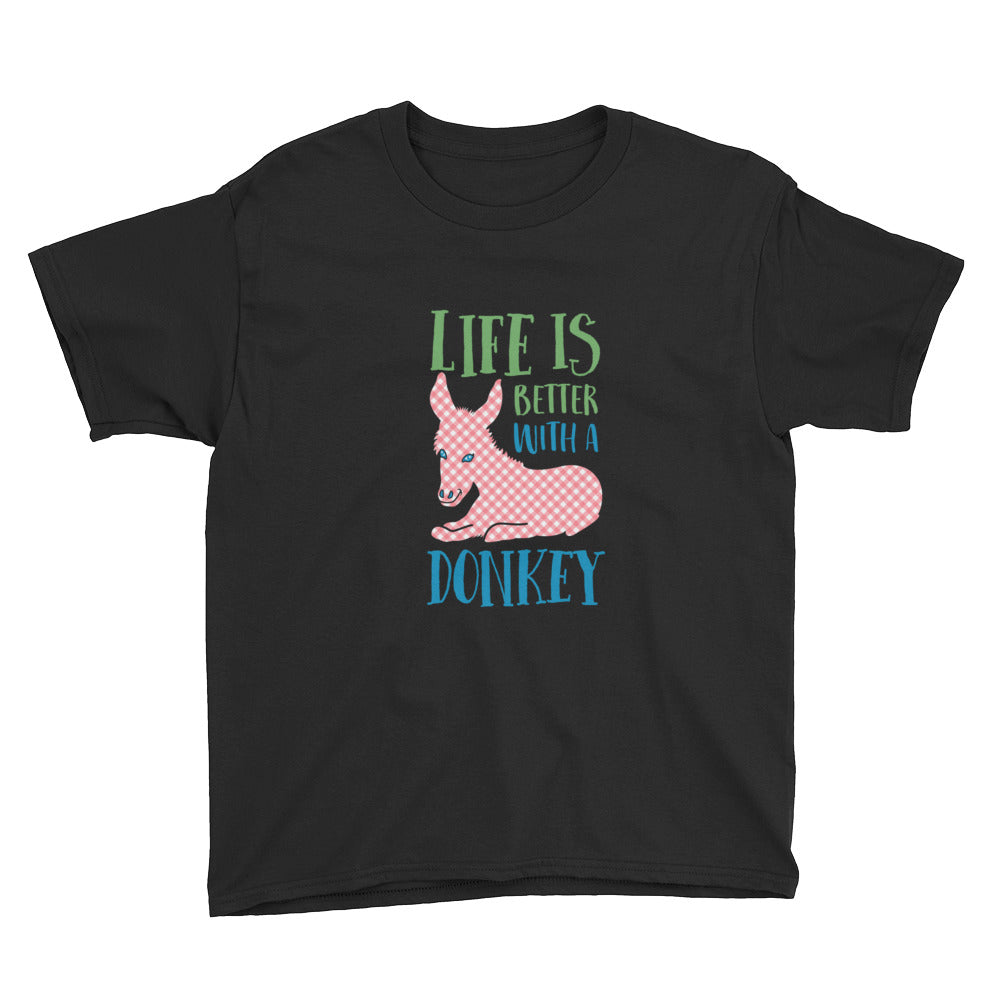 Life Is Better With A Donkey Kids' Soft Cotton Tee