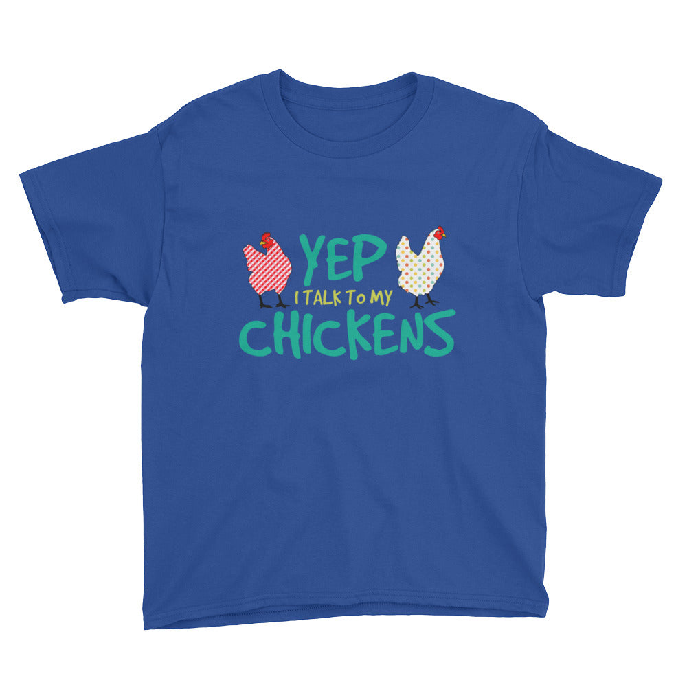 Yep, I Talk To My Chickens Kids' Soft Cotton Tee
