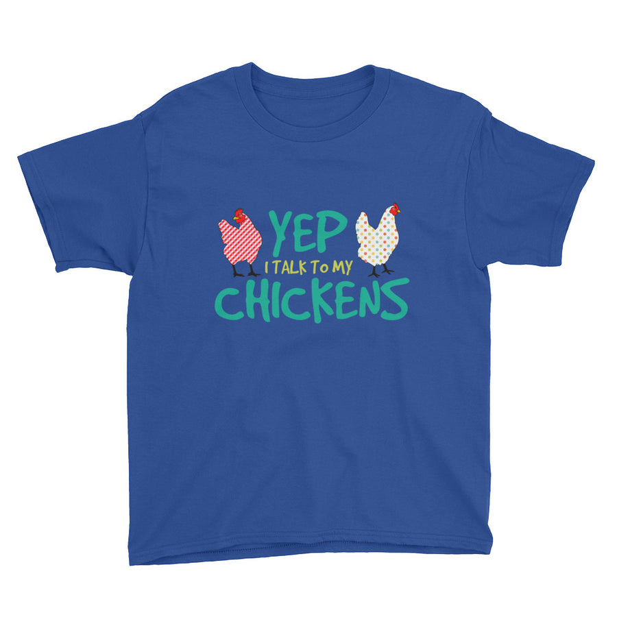 Yep, I Talk To My Chickens Kids' Soft Cotton Tee