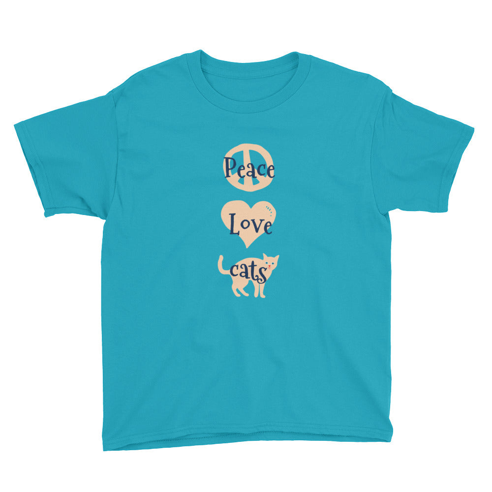 Peace Love Cats Kids' Soft Cotton Tee