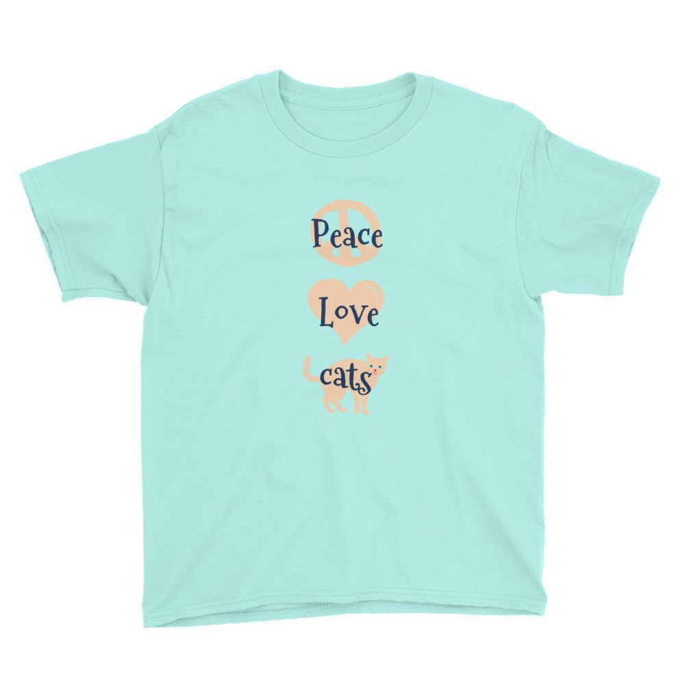 Peace Love Cats Kids' Soft Cotton Tee