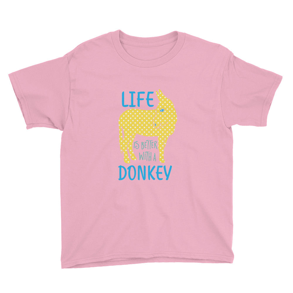 Life Is Better With A Donkey Kids' Soft Cotton Tee