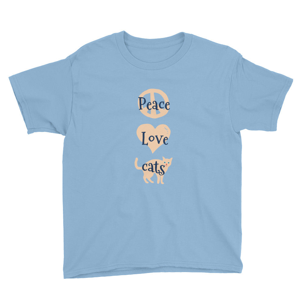 Peace Love Cats Kids' Soft Cotton Tee