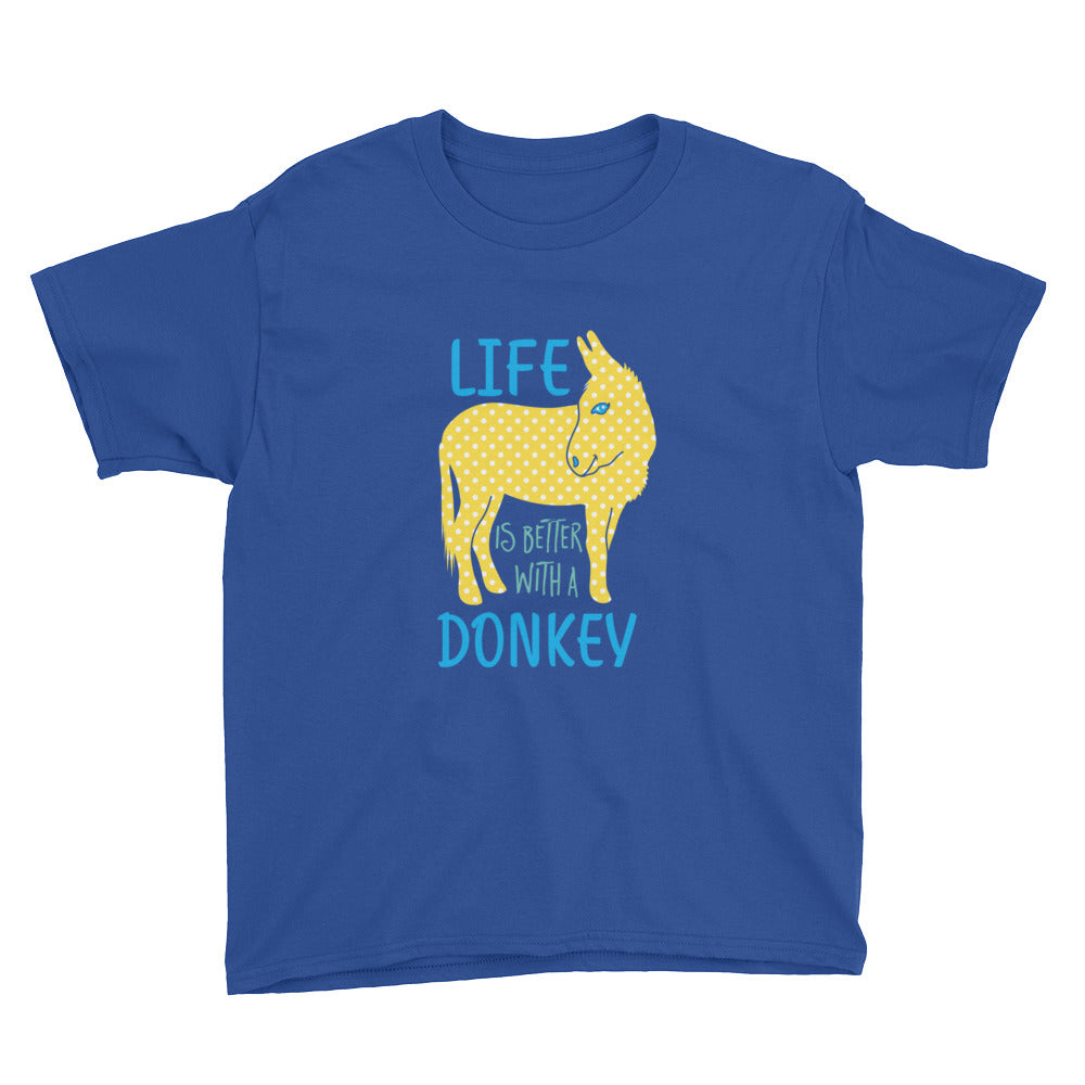 Life Is Better With A Donkey Kids' Soft Cotton Tee