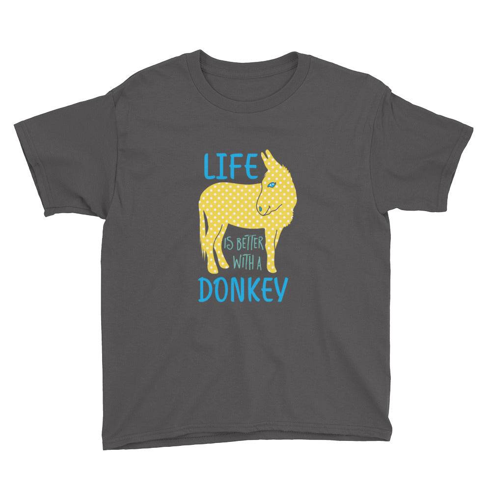 Life Is Better With A Donkey Kids' Soft Cotton Tee