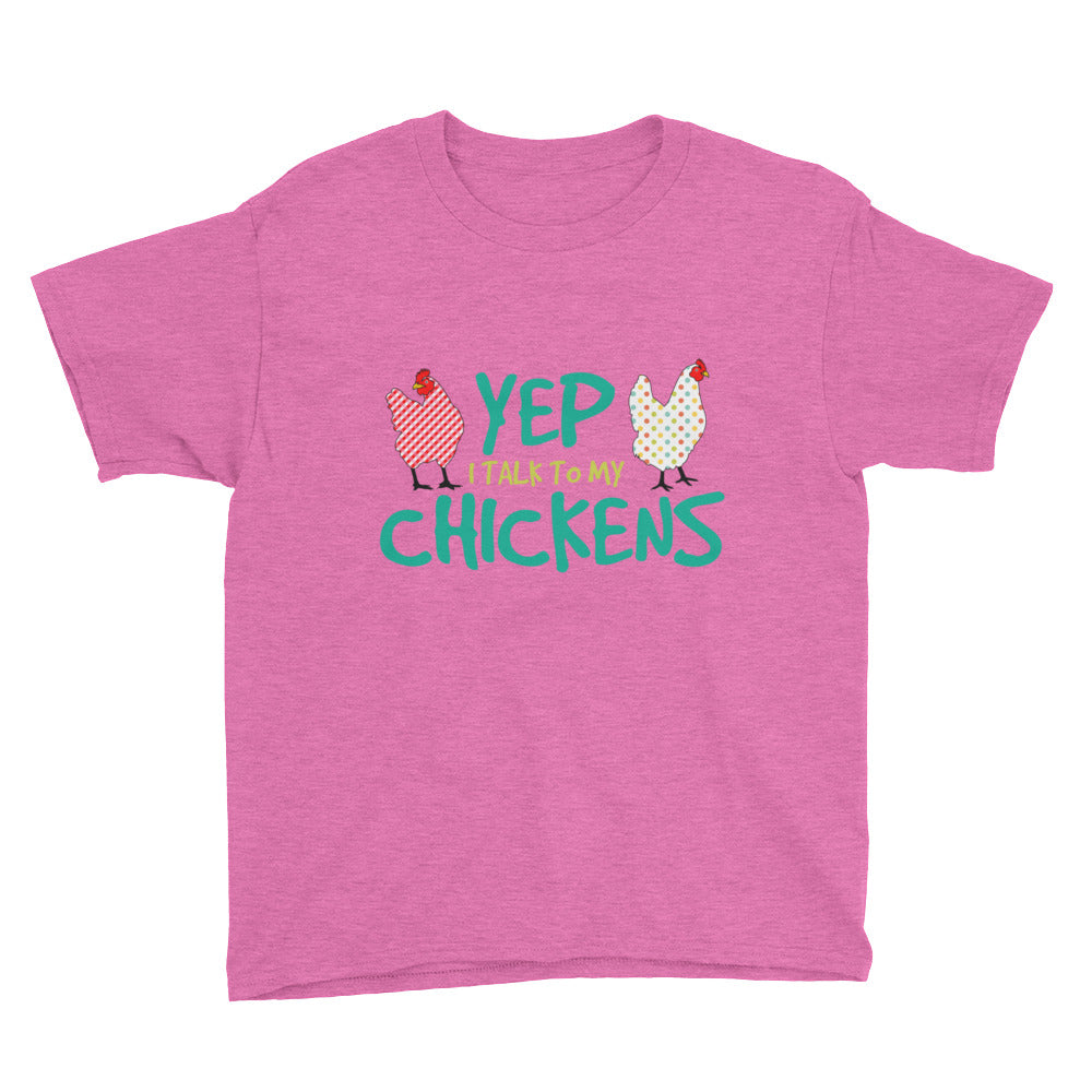 Yep, I Talk To My Chickens Kids' Soft Cotton Tee