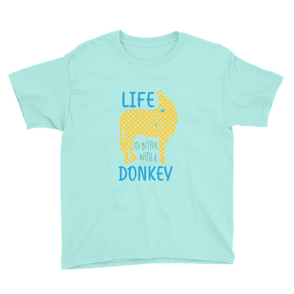 Life Is Better With A Donkey Kids' Soft Cotton Tee