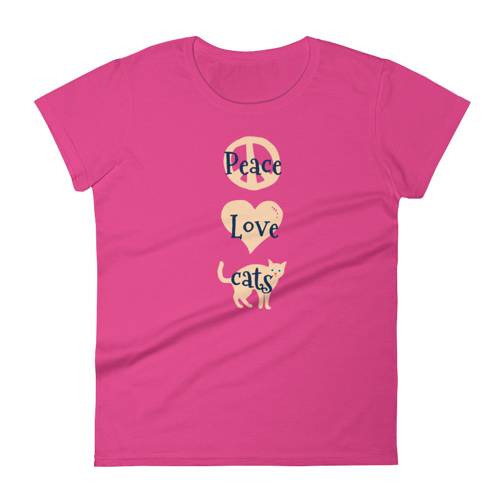 Peace Love Cats Women's T-shirt