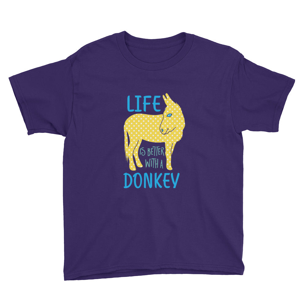 Life Is Better With A Donkey Kids' Soft Cotton Tee