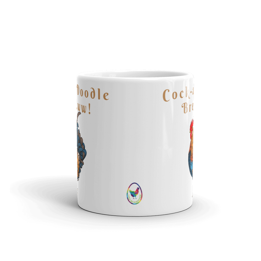 Cock-a-Doodle Brew Glossy White Coffee Mug