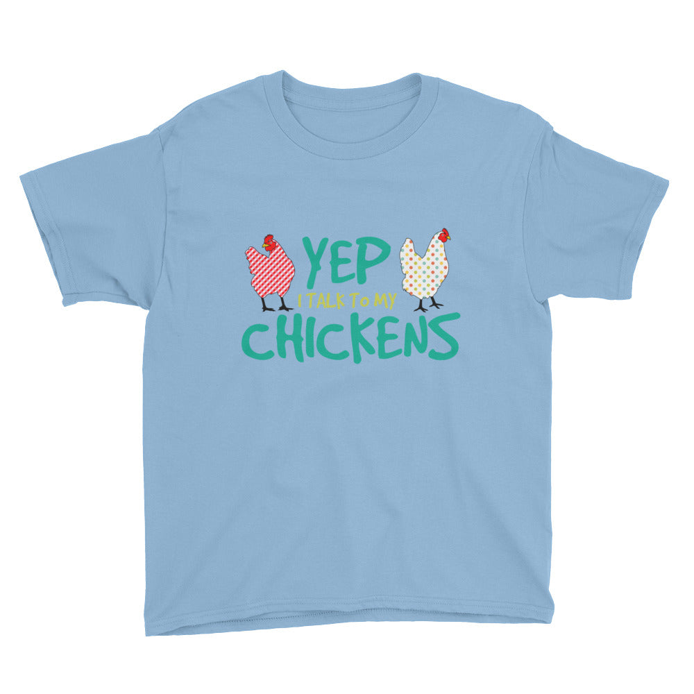 Yep, I Talk To My Chickens Kids' Soft Cotton Tee