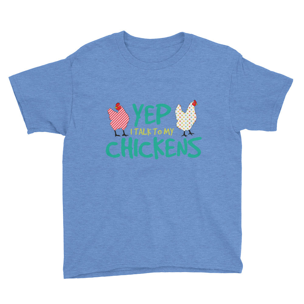 Yep, I Talk To My Chickens Kids' Soft Cotton Tee