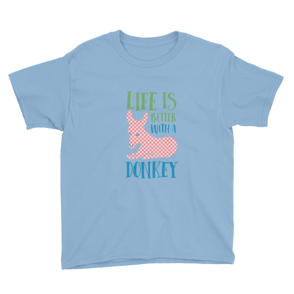 Life Is Better With A Donkey Kids' Soft Cotton Tee